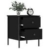 vidaXL Bedside Cabinet Black 40x42x50 cm Engineered Wood