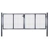vidaXL Mesh Garden Gate Galvanised Steel 300x75 cm Grey