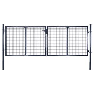vidaXL Mesh Garden Gate Galvanised Steel 300x75 cm Grey