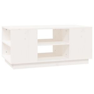 vidaXL Coffee Table White 90x49x40.5 cm Solid Wood Pine