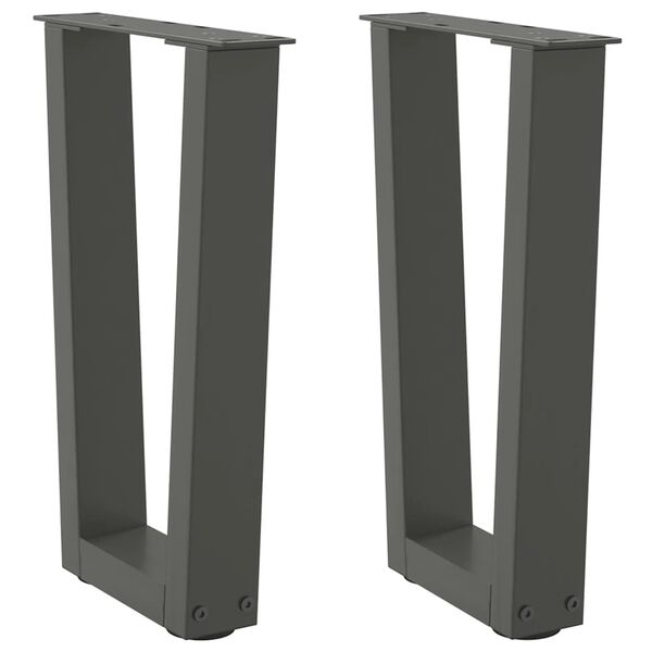 vidaXL Coffee Table Legs V-Shape 2 pcs Anthracite 28x(42-43.3) cm Steel
