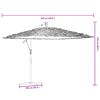 vidaXL Garden Parasol with LEDs and Steel Pole Brown 246x246x230 cm