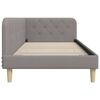 vidaXL Corner Bed Frame with Headboard Taupe 90 x 200 cm Fabric