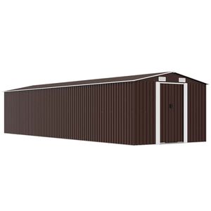 vidaXL Garden Shed Brown 257x990x181 cm Galvanised steel