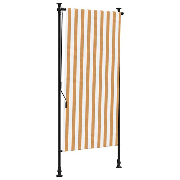 vidaXL Outdoor Roller Blind Orange and White 100x270 cm Fabric&Steel