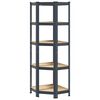 vidaXL 5-Layer Corner Shelf Anthracite Steel&Engineered Wood