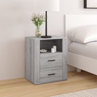 vidaXL Bedside Cabinet Grey Sonoma 50x36x60 cm Engineered Wood