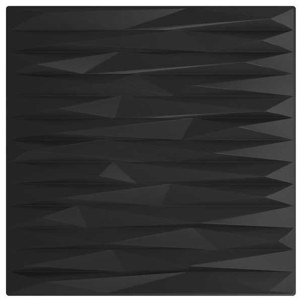 vidaXL Wall Panels 24 pcs Black Stone 50 x 50 cm XPS Foam