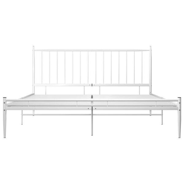 vidaXL Bed Frame without Mattress White Metal 200x200 cm