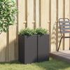 vidaXL Garden Planters 2 pcs Black 30x30x60 cm Poly Rattan