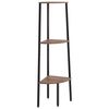 vidaXL 3-Tier Corner Shelf Dark Brown and Black 45.5x31.5x120 cm