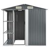 vidaXL Garden Shed with Rack Grey 205x130x183 cm Iron