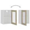 vidaXL Hanging Glass Cabinet Lyon Sonoma Oak 40x31x60 cm Engineered Wood