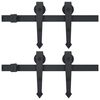 vidaXL Sliding Door Hardware Kits 2 pcs 200 cm Steel Black