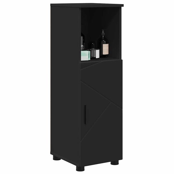 vidaXL Bathroom Cabinet Black 30 x 35 x 95 cm Engineered wood & Metal