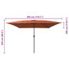 vidaXL Garden Parasol Red and Black 295 x 295 x 245 cm