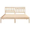 vidaXL Bed Frame with Headboard Brown 150 x 200 cm Solid Pine Wood