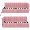 vidaXL Corner Bed Frame with Headboard Pink 100 cm x 200 cm Velvet