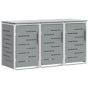 vidaXL Wheelie Bin Storage Stainless Steel Grey