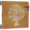 vidaXL Garden Gate 85x75 cm Corten Steel Tree Design