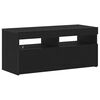 vidaXL TV Cabinet Black Oak 90 x 35 x 40 cm Engineered Wood