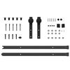 vidaXL Sliding Door Hardware Kit 213.5 cm Steel Black