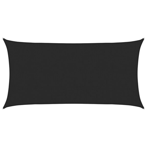 vidaXL Sunshade Sail 160 g/m&sup2; Black 2.5x5 m HDPE