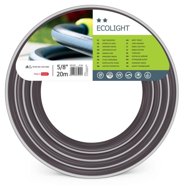 Cellfast Garden Hose ECOLIGHT 5/8 20m Grey"