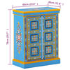 vidaXL Sideboard Solid Mango Wood Turquoise Hand Painted