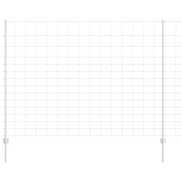 vidaXL Fence with Post Silver 1.6 x 25 m Steel