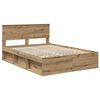 vidaXL Bed Frame Artisian Oak 140 x 200 cm Solid Pine Wood