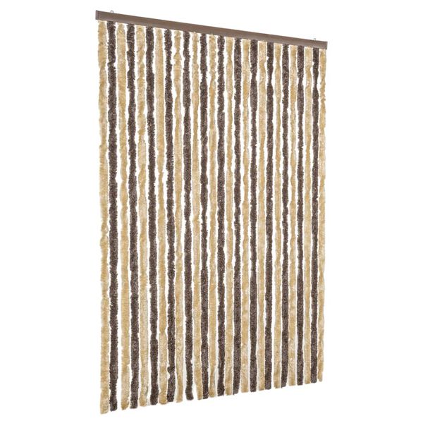vidaXL Fly Curtain Dark Brown and Beige 118x220 cm Chenille