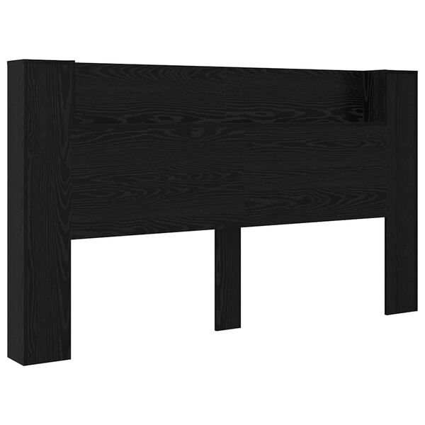 vidaXL Headboard Black Oak 180 x 17 x 104.5 cm Engineered Wood
