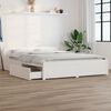 vidaXL Bed Frame without Mattress with Drawers White 140x190 cm (815025+814995)