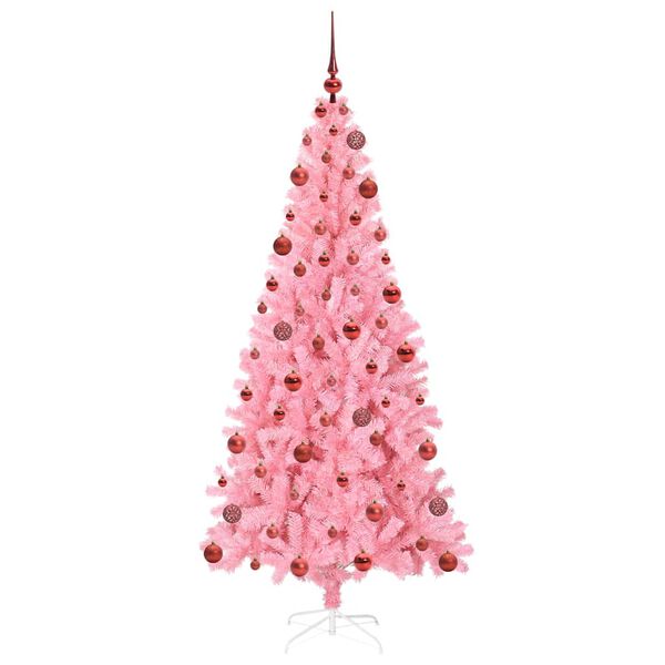 vidaXL Christmas Tree with 300 LEDs with Stand Pink 180 cm PVC