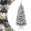 vidaXL Artificial Hinged Christmas Tree Green and White 150 cm