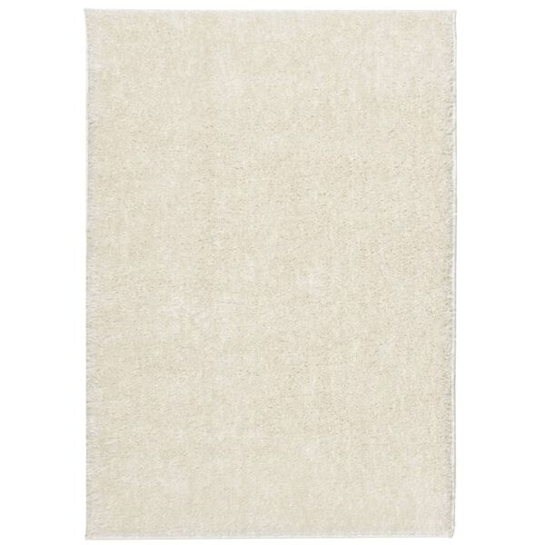 vidaXL Rug ISTAN High Pile Shiny Look Cream 140x200 cm