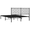 vidaXL Metal Bed Frame without Mattress with Headboard Black 140x200cm