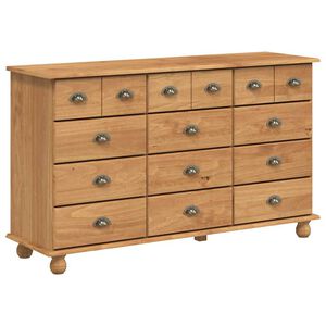 vidaXL Chest of Drawer ASKIM Brown 79 x 40 x 133.5 cm Solid Pine Wood