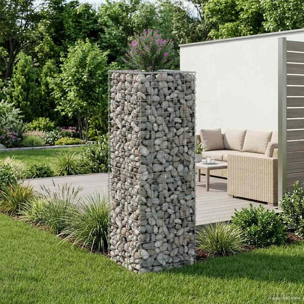 vidaXL Gabion Raised Bed Silver 50 x 50 x 150 cm Galvanised Steel