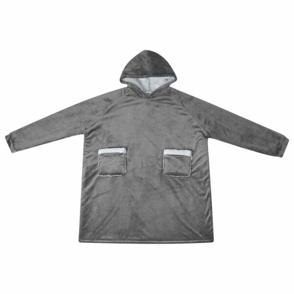 vidaXL Blanket Hoodie Dark Grey S Fleece and Flannel
