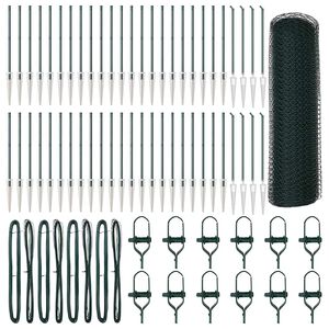 vidaXL Fence Post Green 100 x 0.6 m (25 mm mesh) Steel and PVC