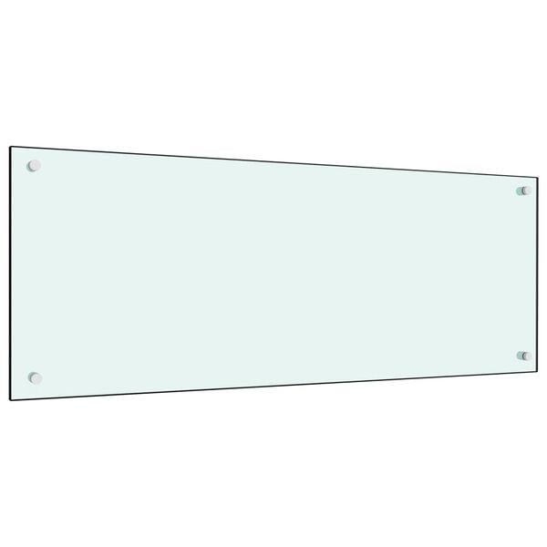 vidaXL Kitchen Backsplash White 100 x 40 cm Tempered Glass