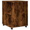 vidaXL Side Table with Wheels Smoked Oak 55x60x78 cm Engineered Wood