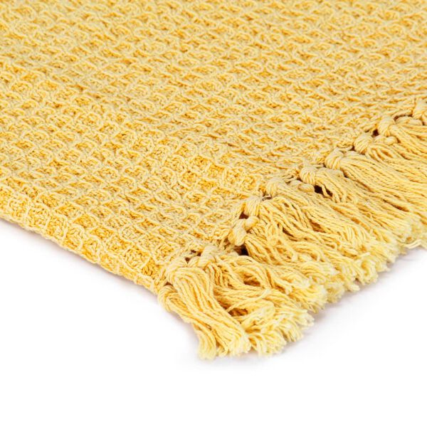 vidaXL Throw Cotton 160x210 cm Mustard Yellow