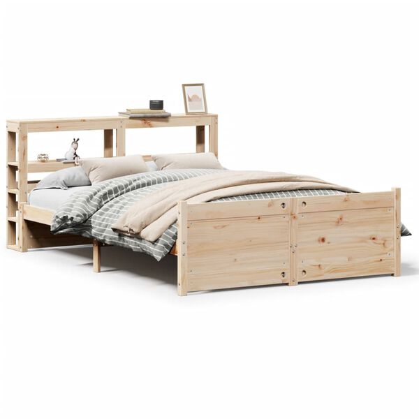 vidaXL Bed Frame with Headboard without Mattress 140x190 cm