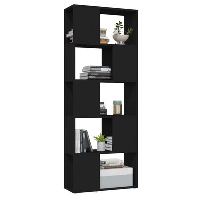 vidaXL Book Cabinet Room Divider Black 60x24x155 cm Engineered Wood
