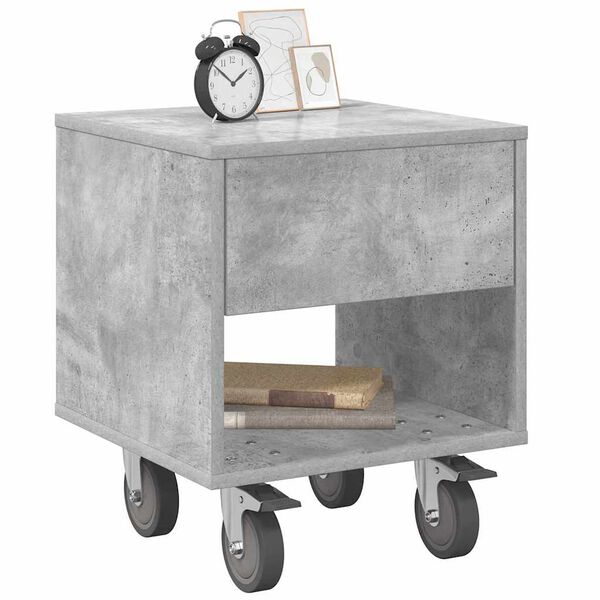 vidaXL Bedside Table 2 pcs Concrete Grey 40.5 x 40 x 48 cm