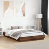 vidaXL Bed Frame with LED without Mattress Brown Oak 135x190 cm Double