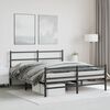 vidaXL Metal Bed Frame without Mattress with Footboard&nbsp;Black 160x200cm